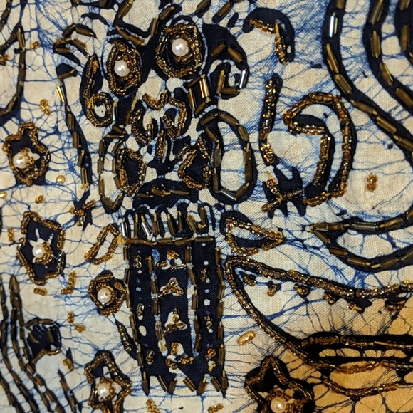 Bali beaded batik look, one size, vest, AS IS - Picture 3 of 7